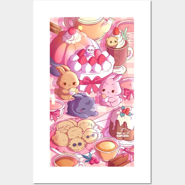 Christmas feast (Jjk bunnies) Wall Art by Two elephants 